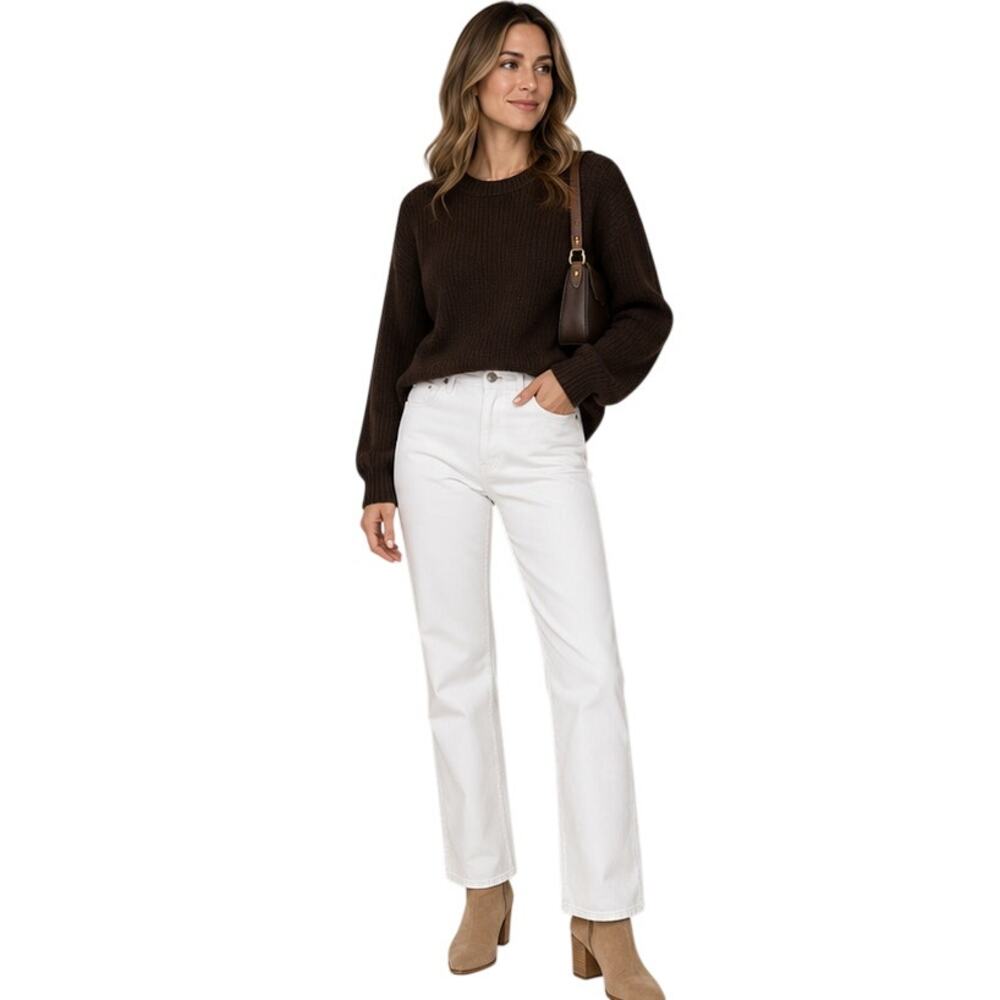 AMI Paris White High Rise Straight Leg Jeans Size 31 NWT